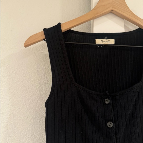 Madewell Black Button-Front Ribbed Tank - Picture 2 of 3